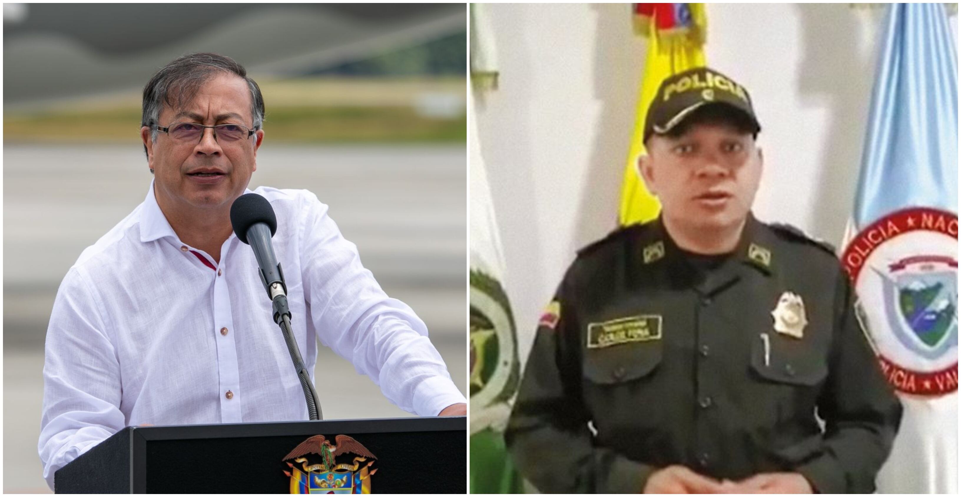 Presidente Gustavo Petro y el coronel Carlos Feria