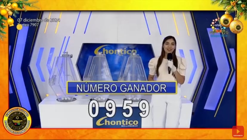 Lotería Chontico, resultados del sorteo 7907 del 7 de diciembre de 2024