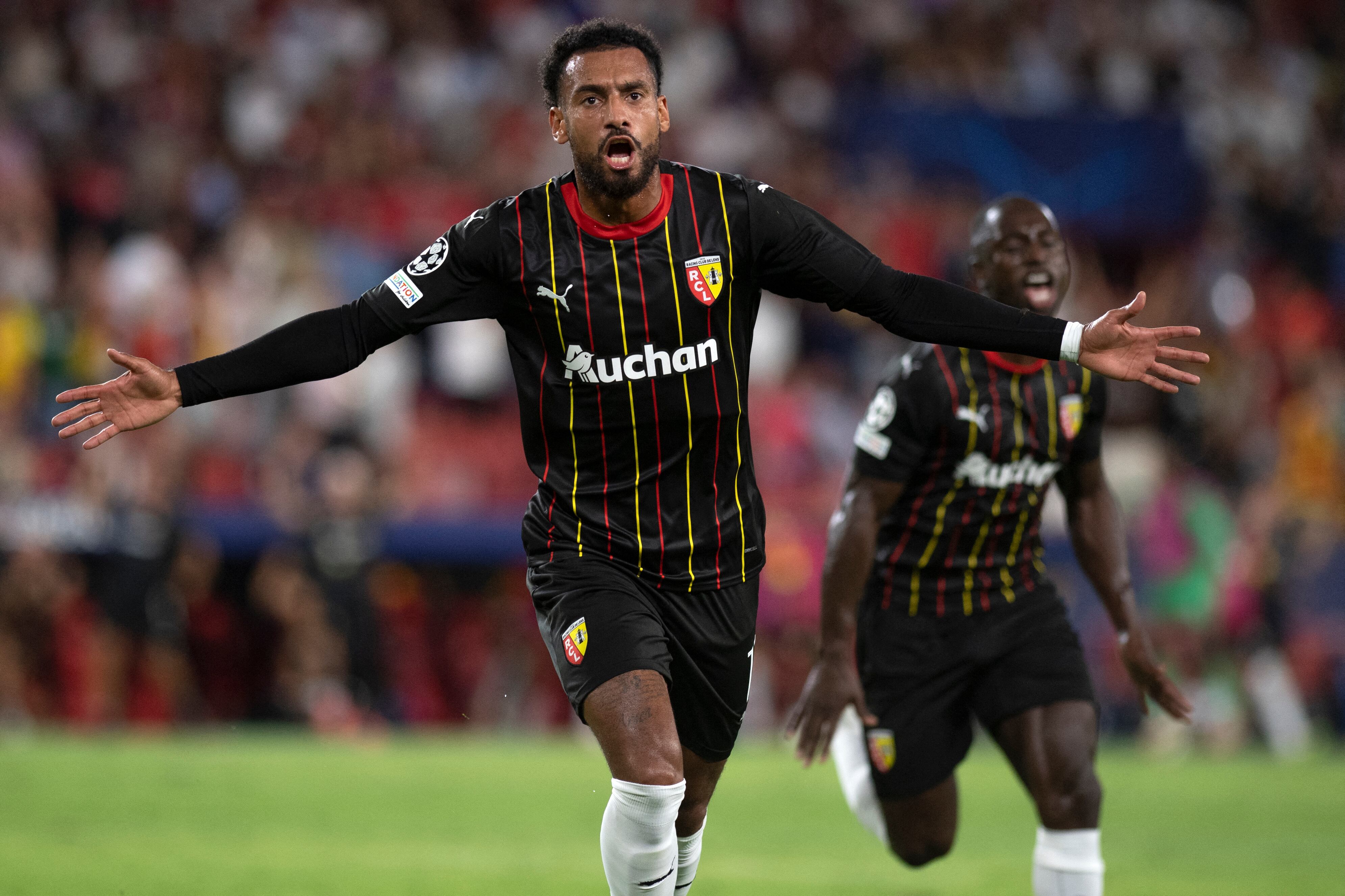 Imagen del partido Sevilla Vs. Lens en la Champions league 2023-2024.