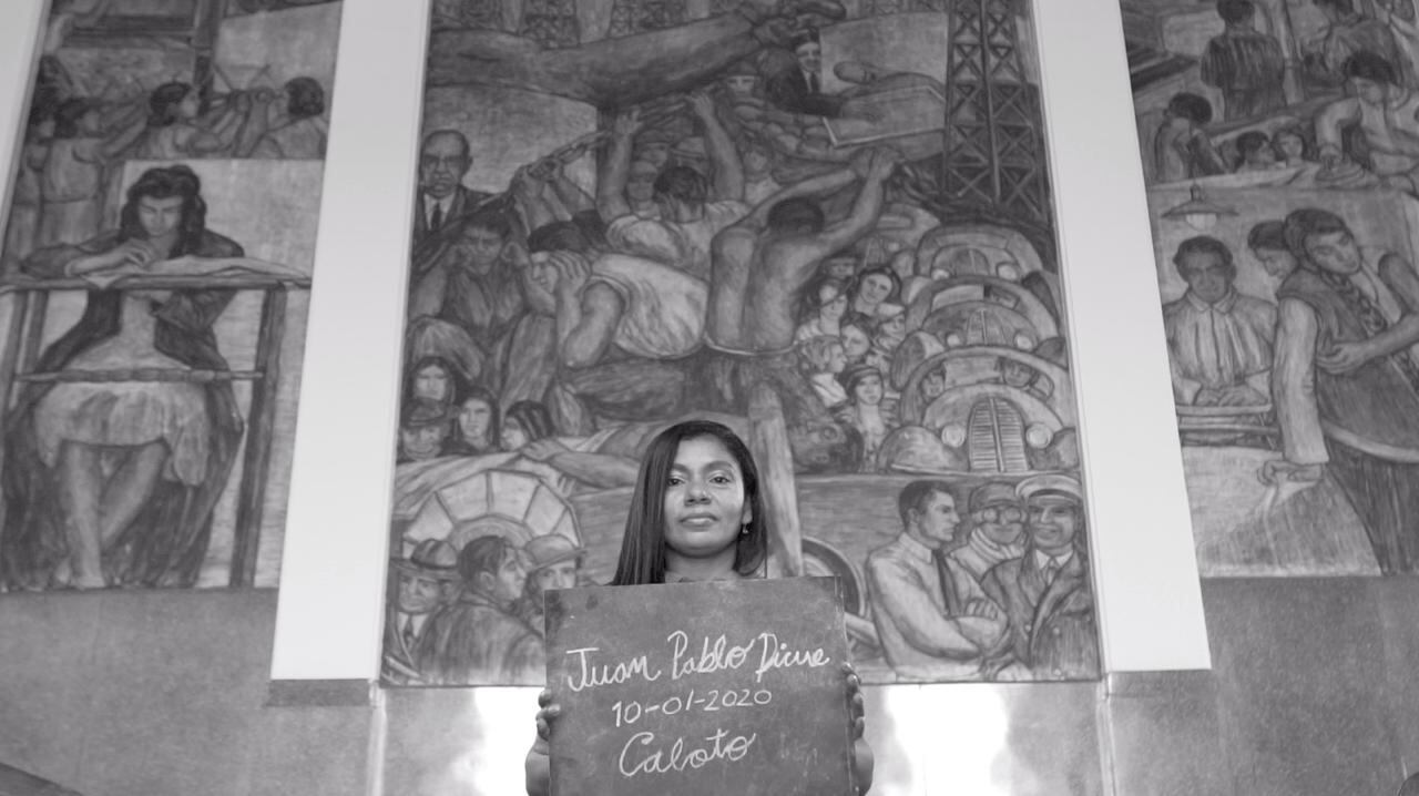 Fotografía del video de Laura Mora, homenaje a las víctimas del conflicto. Cortesía de la Orquesta Filarmónica de Medellín.