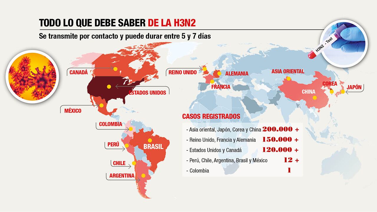 Casos de la H3N2 en el mundo.