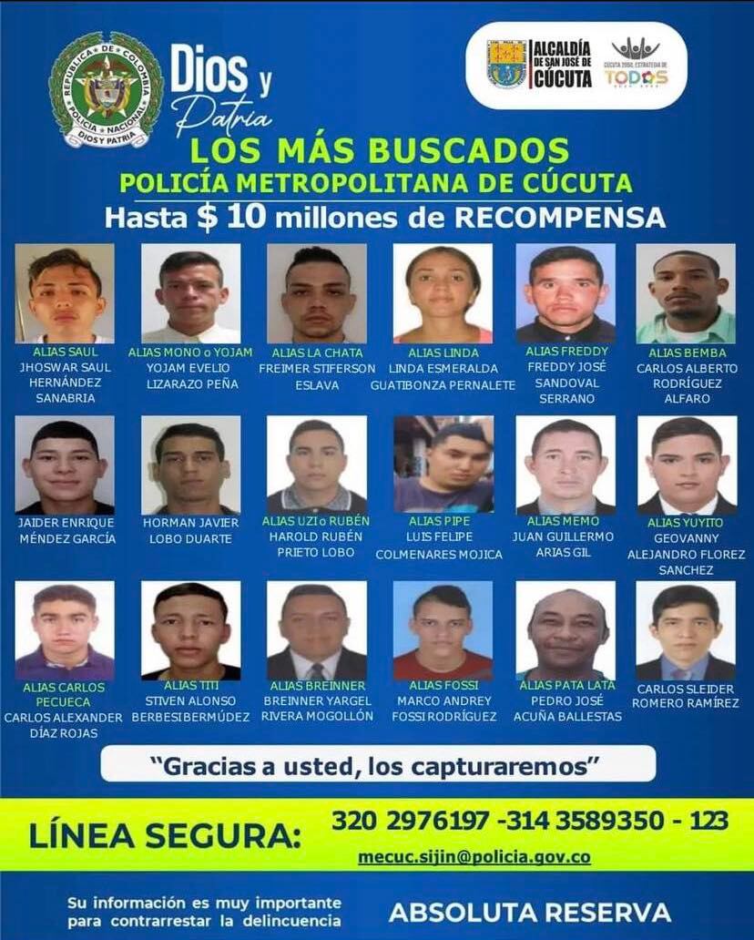 La ciudadanía se puede comunicar a estos medios de comunicación para suministrar cualquier información que permita dar con la captura de ellos.