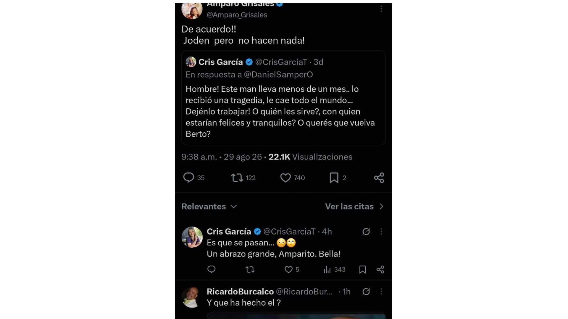 Amparo Grisales se mete en la polémica política y lanza contundente mensaje