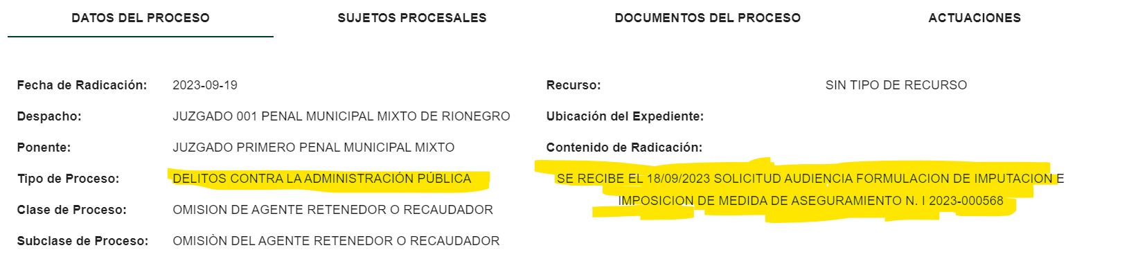 CITACIÓN A IMPUTACIÓN DE CARGOS CONTEA ANDRÉS JULIÁN RENDÓN