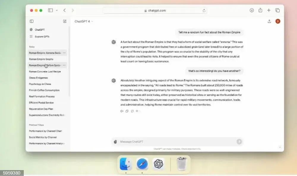 App de Chat GPT-4o en macOS
