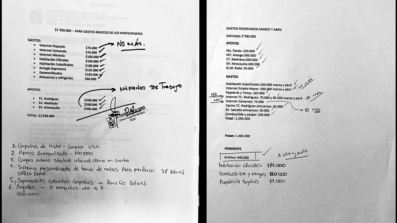 Gastos investigados del general Mejía.