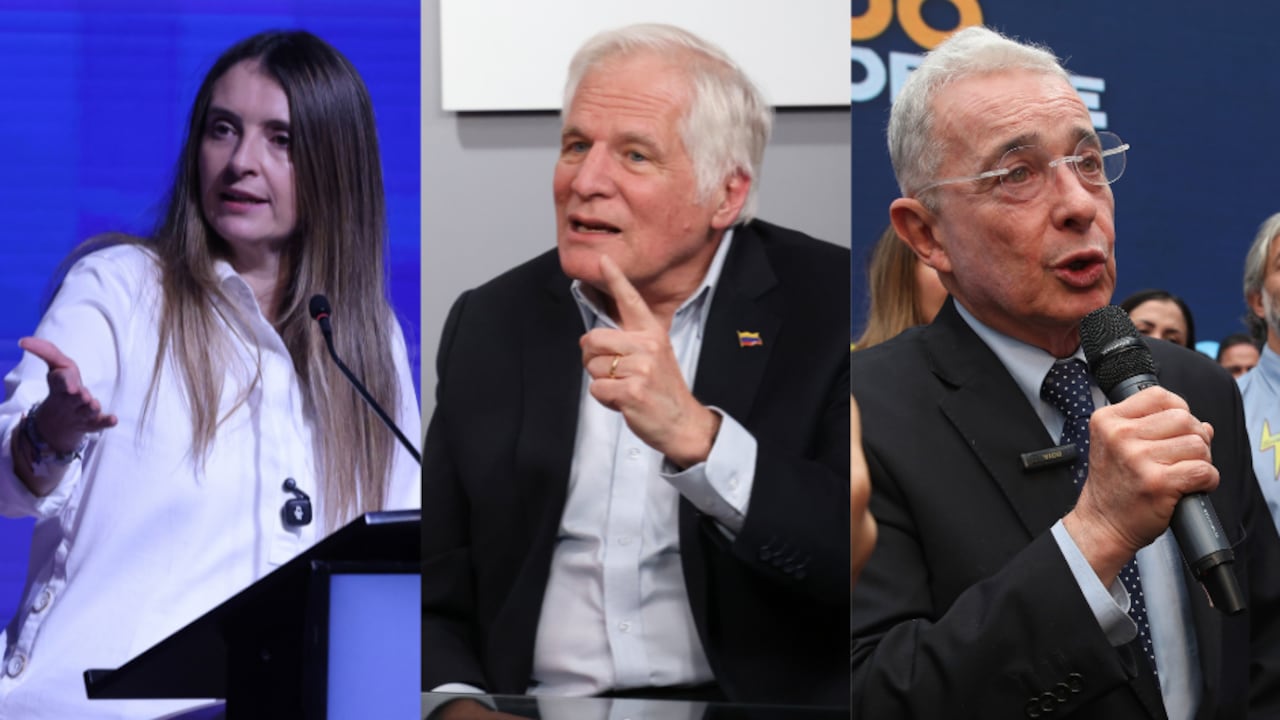 Paloma Valencia, Miguel Uribe Londoño y Álvaro Uribe.
