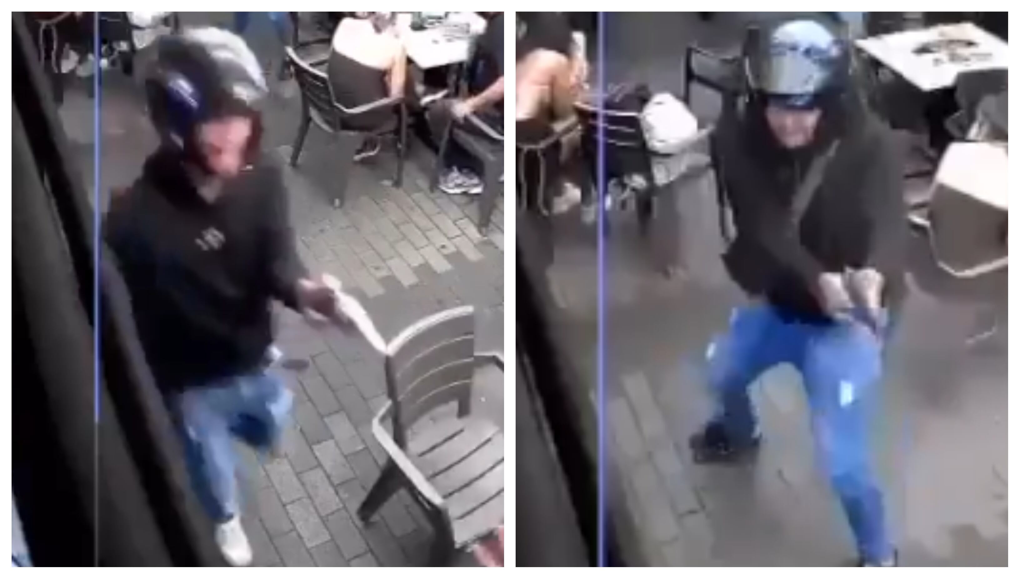 Ladrones que hirieron al exfutbolista en un intento de atraco en Medellín.