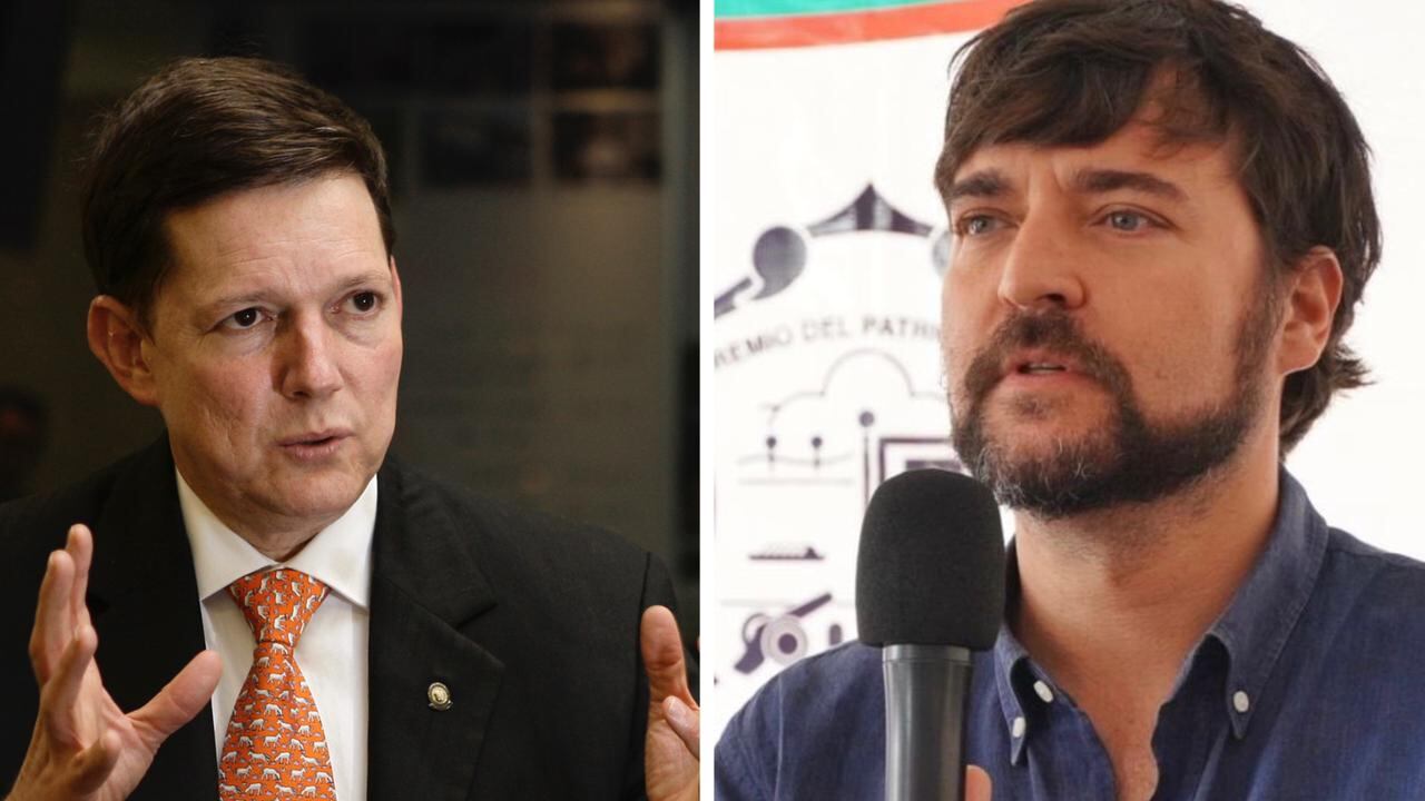 A la izquierda, el Ministro de Justicia Wilson Ruiz. A la derecha, Jaime Pumarejo, alcalde de Barranquilla.