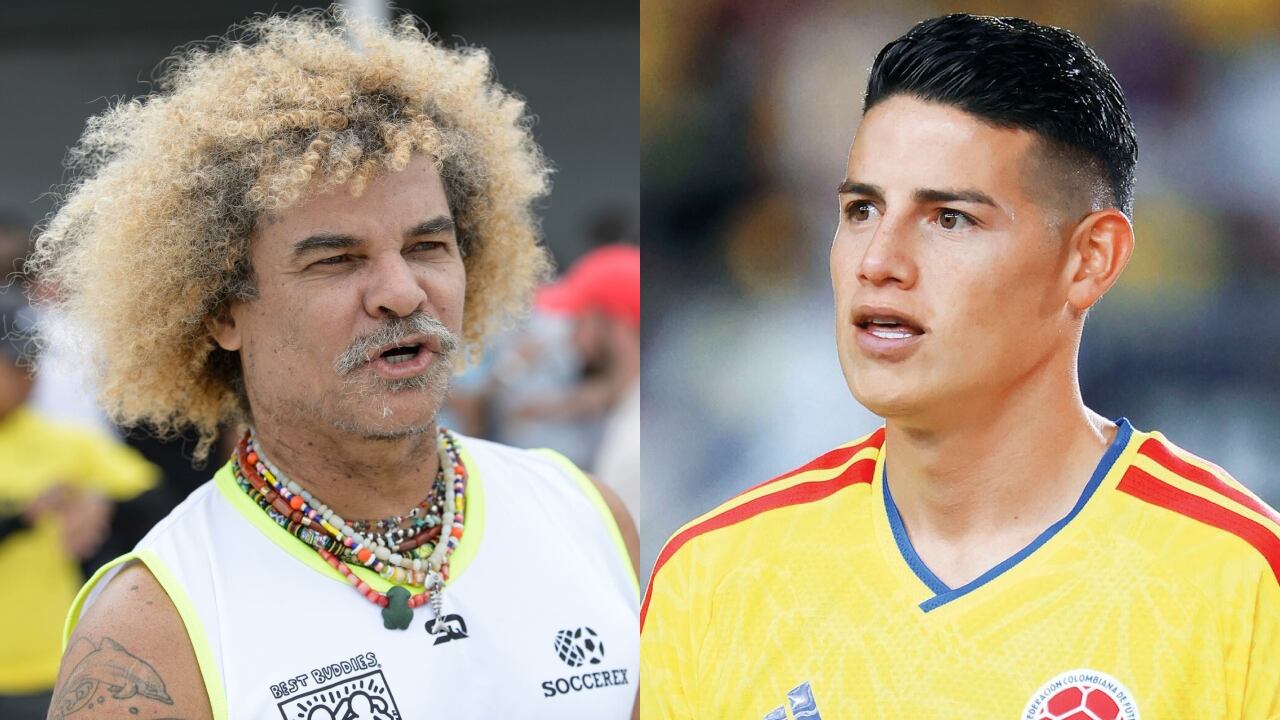 Carlos el Pibe Valderrama y James Rodríguez.