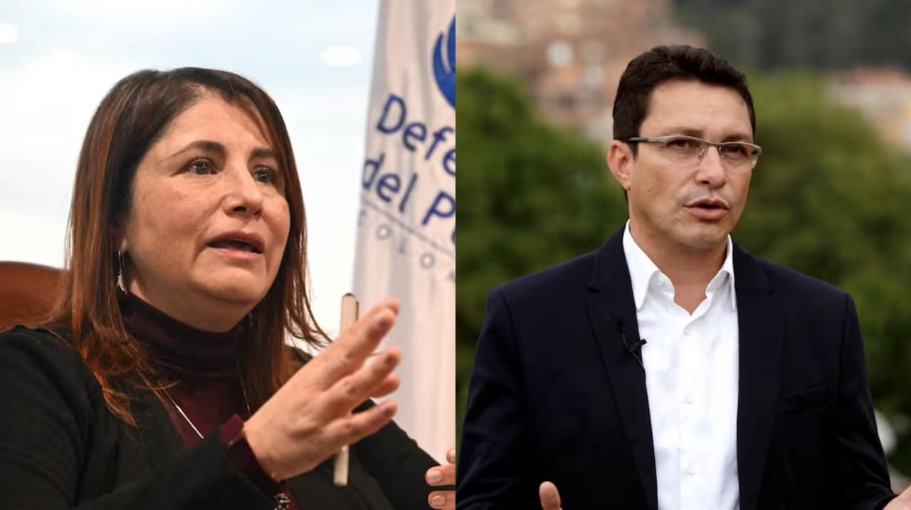 Iris Marín Ortiz, Defensora del Pueblo, y Carlos Caicedo, candidato a la presidencia.