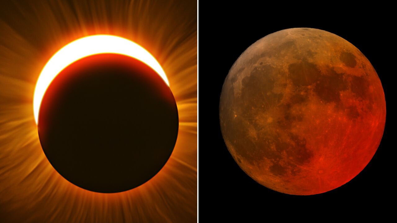 Ambos fenómenos ocurren con los mismos cuerpos celestes, pero bajo condiciones totalmente opuestas.