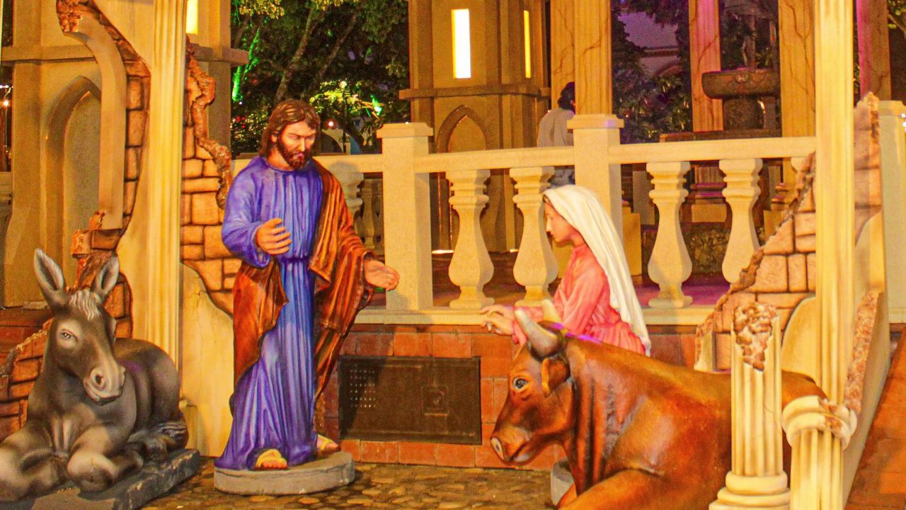En el Parque Principal de La Jagua está la representación más grande del pesebre.
