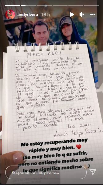 Mensaje de Andy Rivera