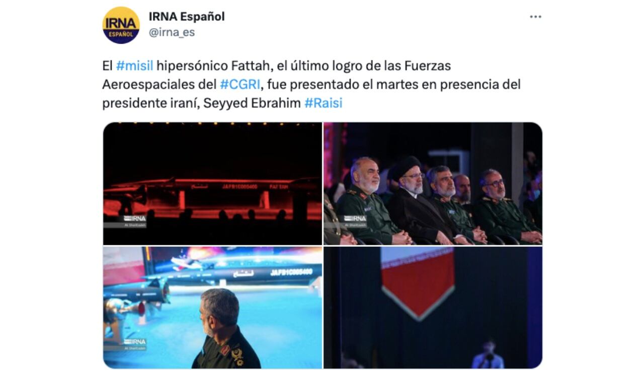 En la ceremonia de presentación del misil estuvo el presidente iraní