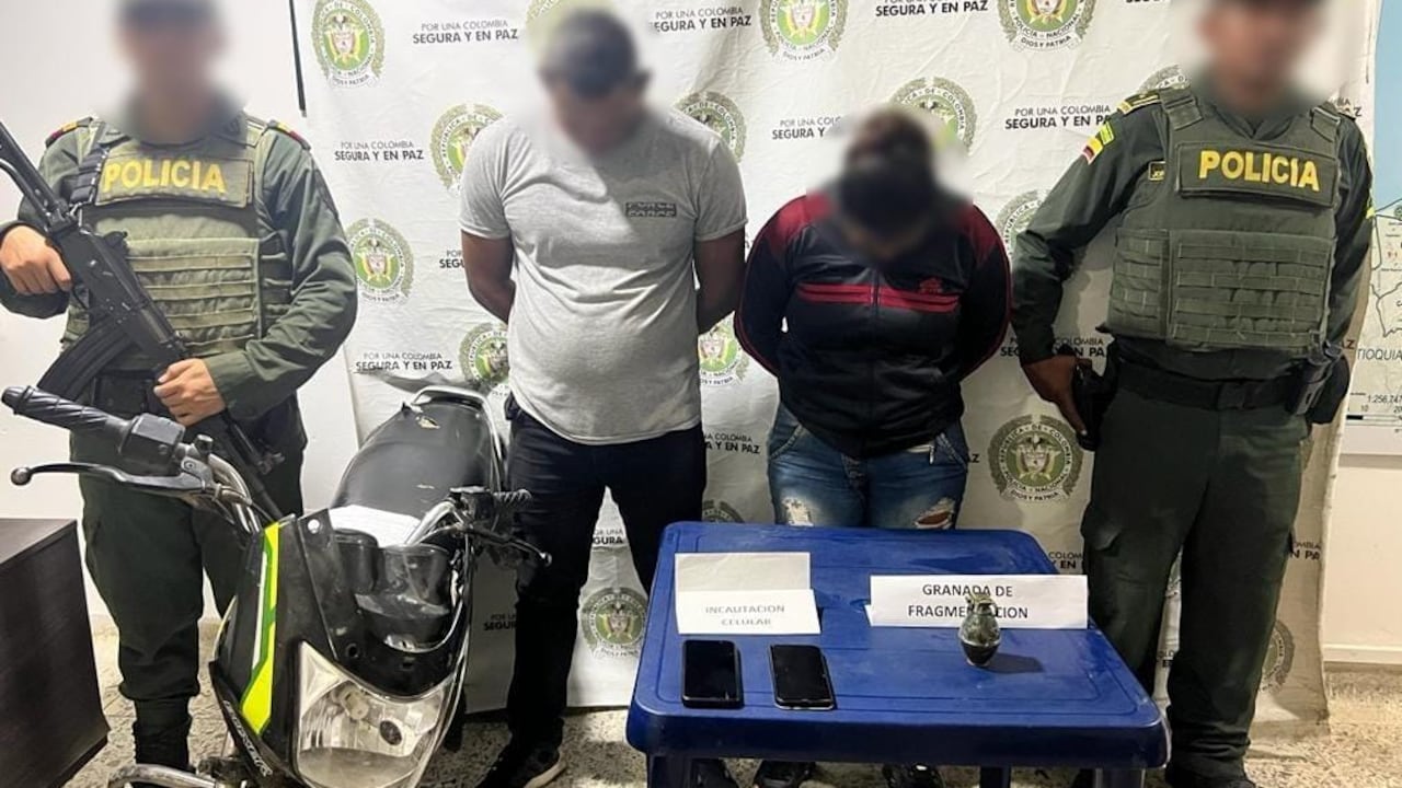 Pareja capturada con granada en Lorica, Córdoba.