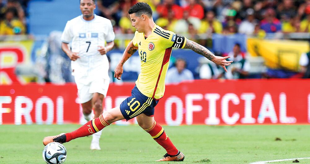  James fue el jugador de Colombia con mayor calificación en el juego contra Uruguay. Sin duda, hay una mejoría en su nivel futbolístico.