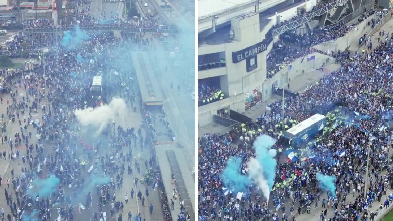 La afición de Millonarios se tomó las afueras del estadio El Campín.