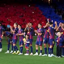 BARCELONA, SPAIN - MAY 10: (L-R) Ferran Torres of FC Barcelona, Marcus Rashford of FC Barcelona, Dani Olmo of FC Barcelona, Gavi of FC Barcelona, Joao Cancelo of FC Barcelona, Fermin Lopez of FC Barcelona, Gerard Martin of FC Barcelona, Pau Cubarsi of FC Barcelona, Eric Garcia of FC Barcelona, Joan Garcia of FC Barcelona, Pedri of FC Barcelona during the LaLiga EA Sports match between FC Barcelona v Real Madrid at the Camp Nou on May 10, 2026 in Barcelona Spain (Photo by David Ramirez/Soccrates/Getty Images)