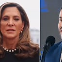 De izquierda a derecha: María Elvira Salazar, miembro de la Cámara de Representantes de los Estados Unidos y Abelardo De La Espriella, presidente de Colombia.