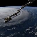 Imagen del huracán Florence desde la Estación Espacial Internacional de la NASA. Foto: Alexander Gerst/astronauta NASA