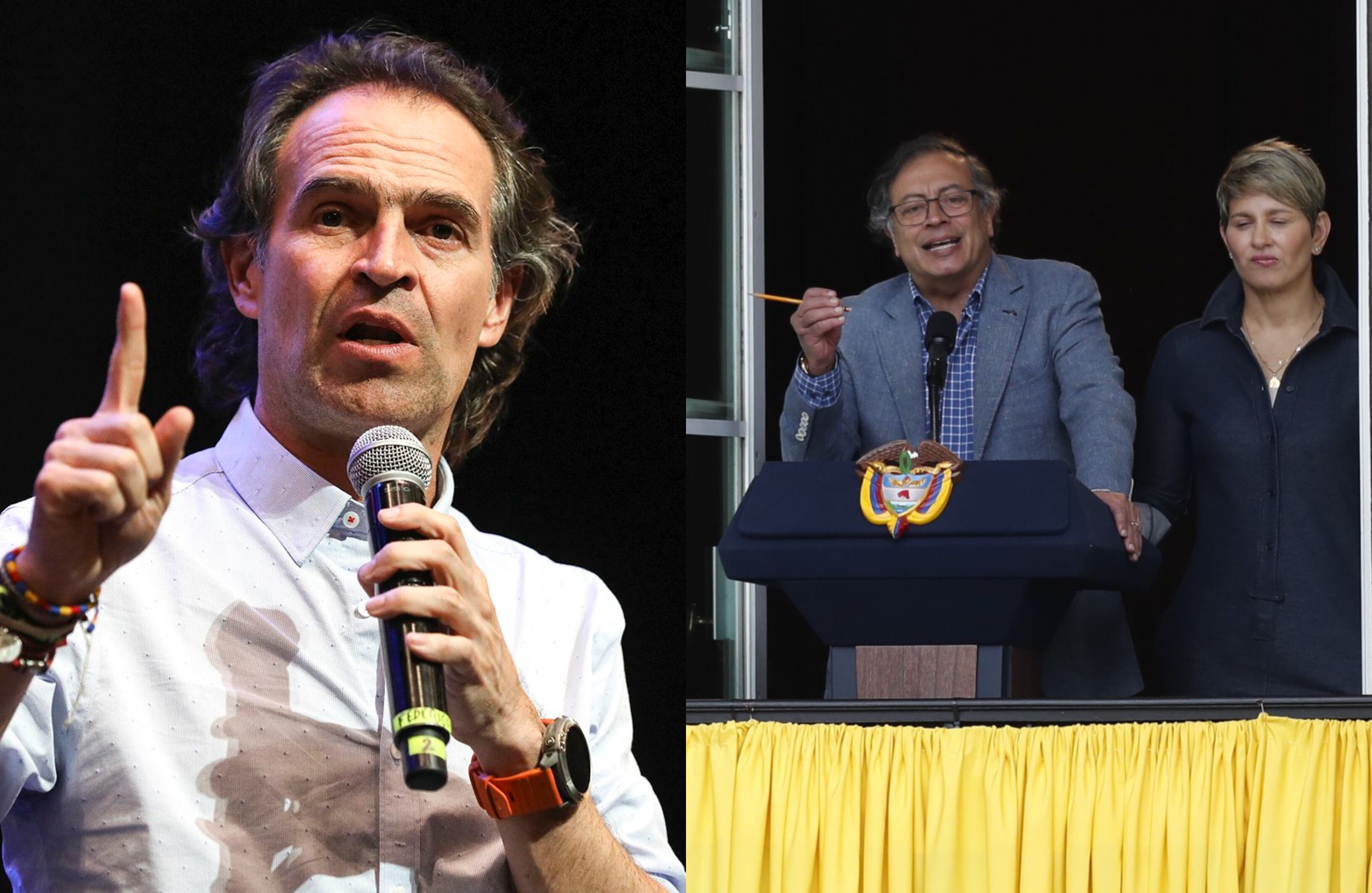 Federico Gutiérrez, el presidente Gustavo Petro y la primera dama Verónica Alcocer.