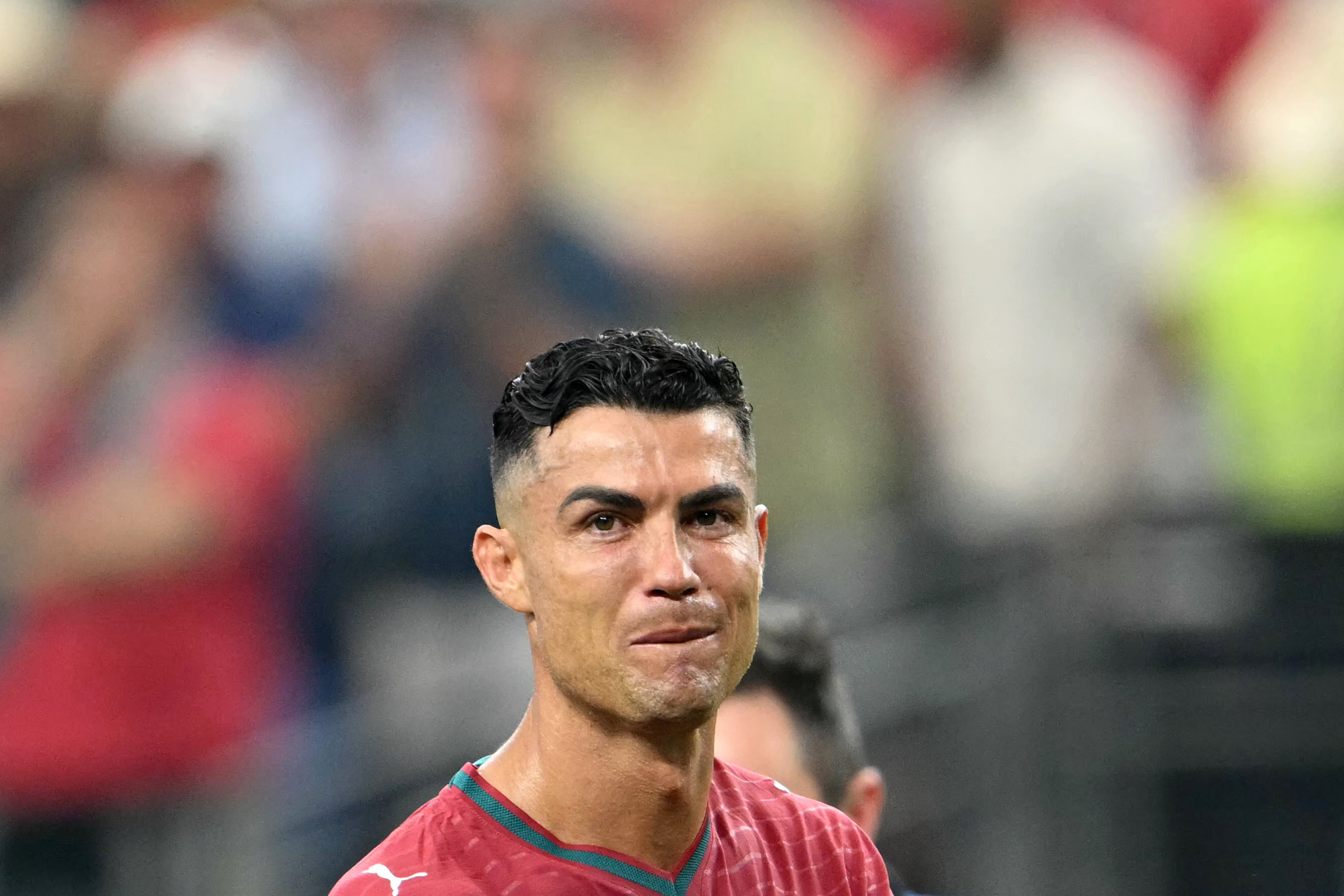 Cristiano Ronaldo al ser eliminado del Mundial 2026 con Portugal