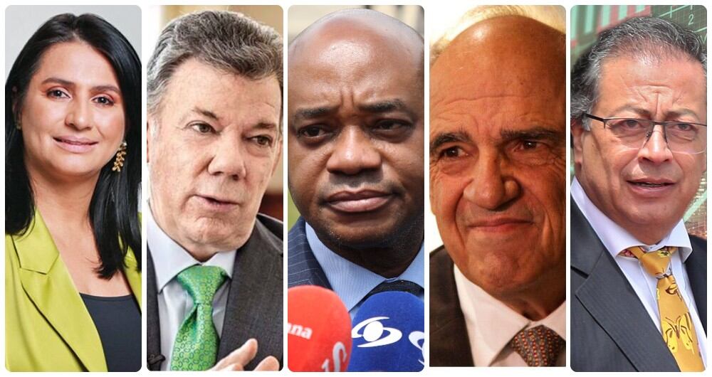 Paola Holguín, Juan Manuel Santos, Luis Gilberto Murillo, Ernesto Samper y Gustavo Petro.