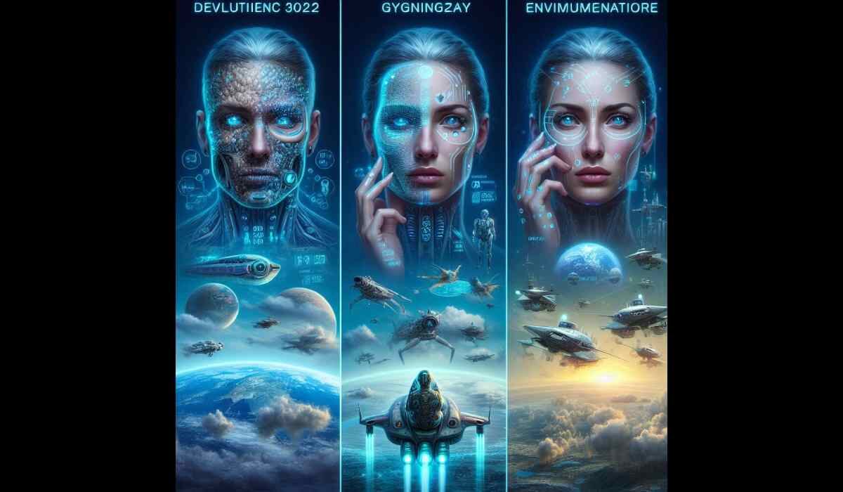 Ilustración creada con IA muestra cómo sería la evolución humana en 1000 años.