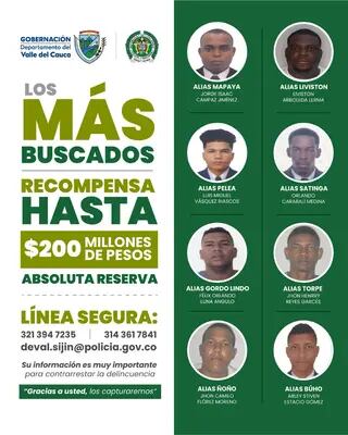 Los más buscados de Buenaventura, entre ellos Jorge Isaac Campas Jiménez, alias Mapaya.