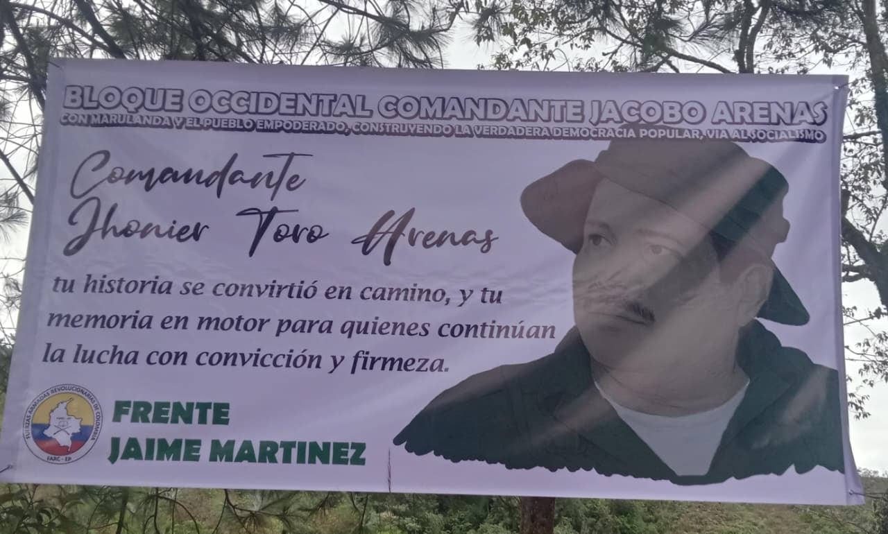 Vallas de las disidencias de las Farc que aparecieron en Jamundí, Valle del Cauca