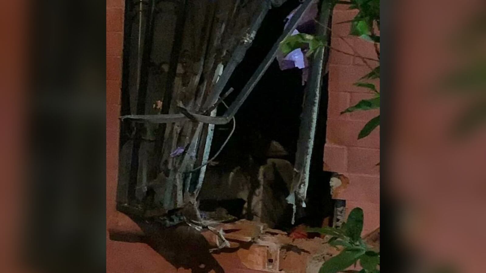 Así quedó la vivienda tras la explosión.