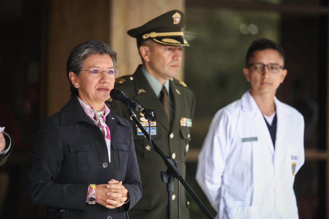 Alcaldesa Claudia López desde el Hospital Central de la Policía.