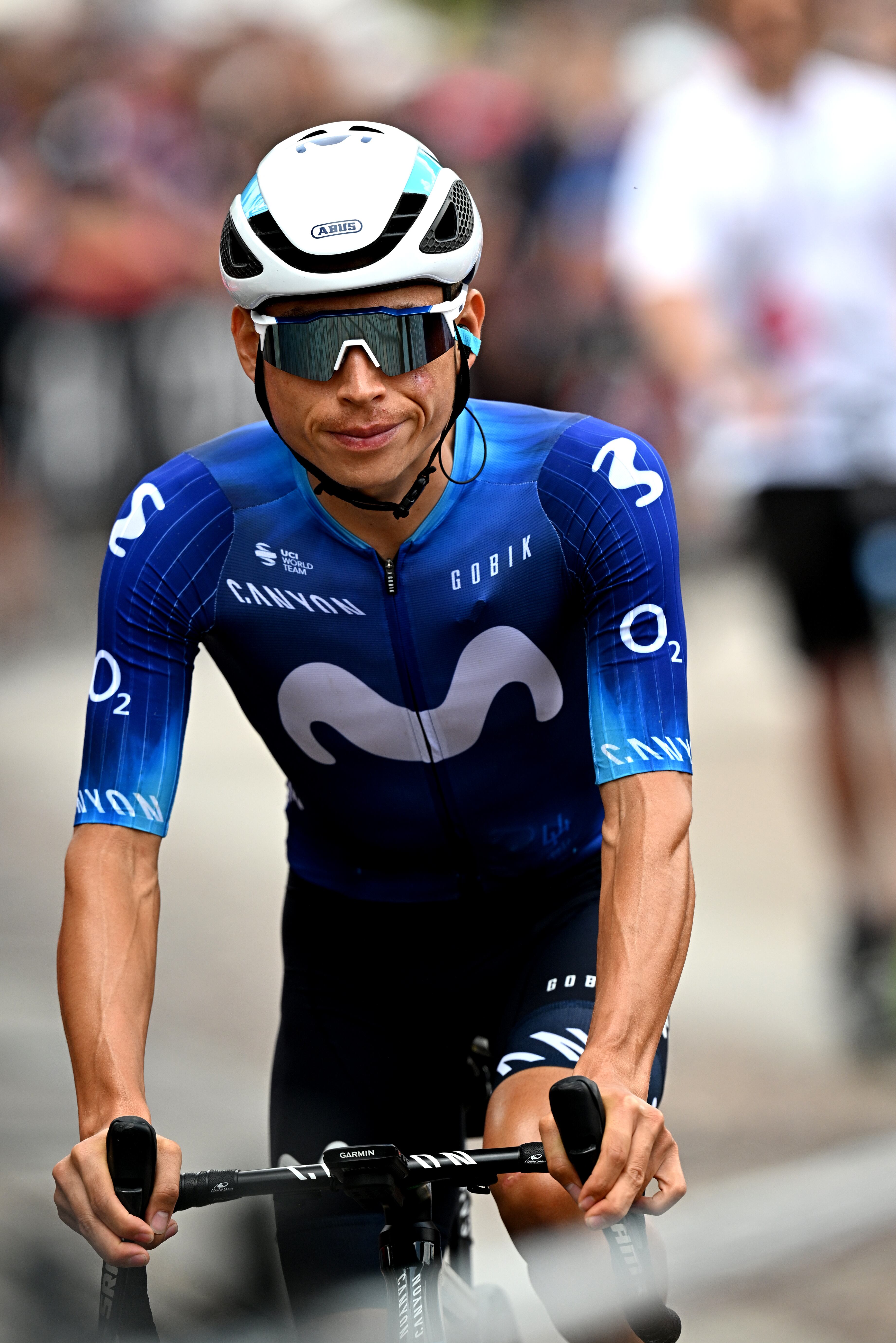 PERGINE VALSUGANA, ITALY - MAY 24: Einer Augusto Rubio of Colombia and Movistar Team prior to the 106th Giro d'Italia 2023, Stage 17 a 197km stage from Pergine Valsugana to Caorle / #UCIWT / on May 24, 2023 in Pergine Valsugana, Italy. (Photo by Stuart Franklin/Getty Images,)