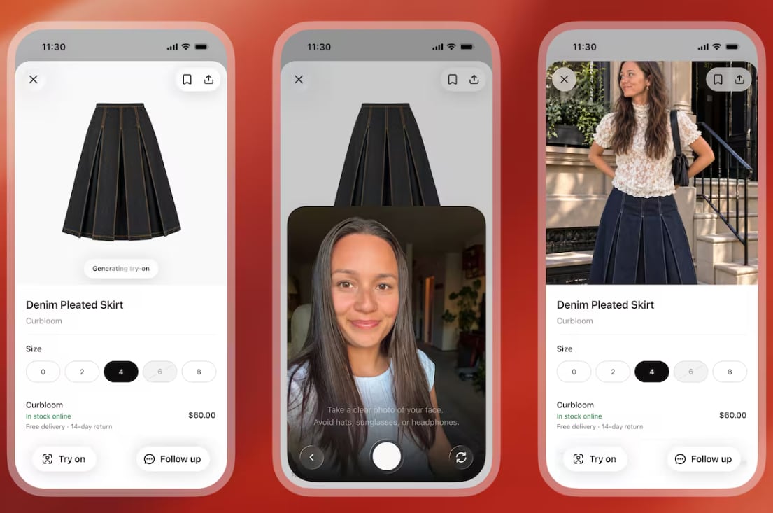 ChatGPT genera una imagen con la ropa seleccionada a partir del selfi del usuario.