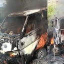 Dos vehículos del Grupo de Energía Bogotá fueron incinerados por hombres armados en la vereda Posito, zona rural de San Pedro.