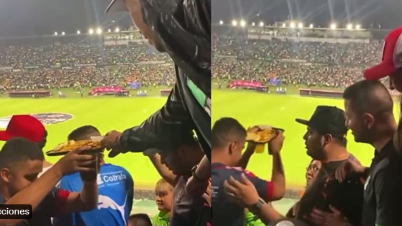 Hinchas Nacional y Medellín.. Foto: Captura de pantalla Twitter oficial @RadioMunera
