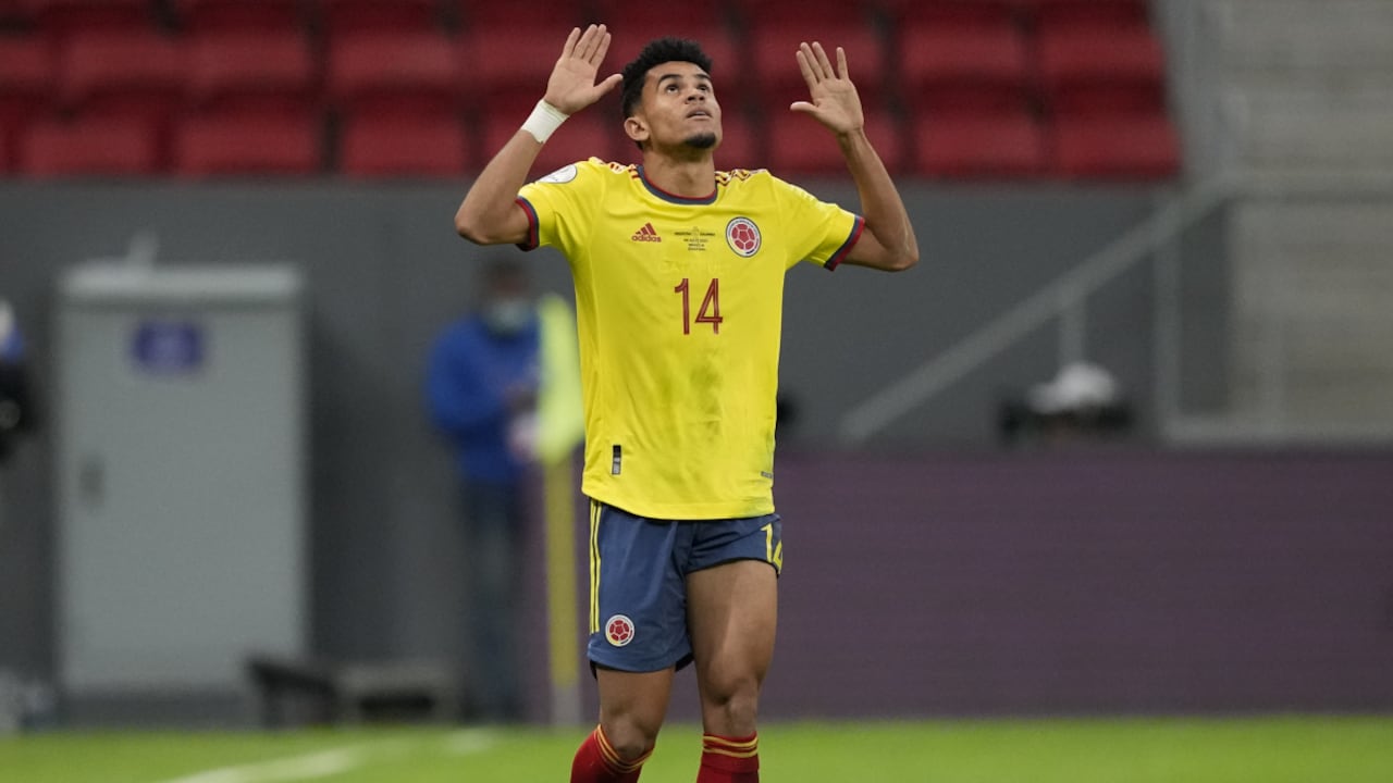Luis Díaz tras el gol con Argentina