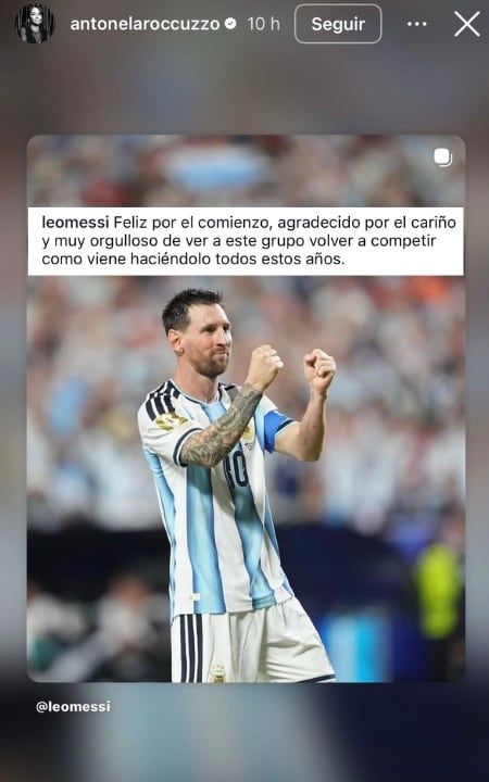 Antonela Roccuzzo reaccionó al triunfo de Messi en su primer partido del Mundial 2026.