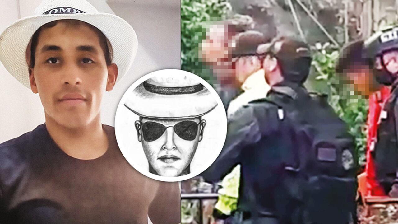 Este es un miembro de la banda que cometió el crimen y a su lado el retrato hablado de las autoridades. En la imagen del video se ve el momento de una de las capturas que se dieron en Medellín.