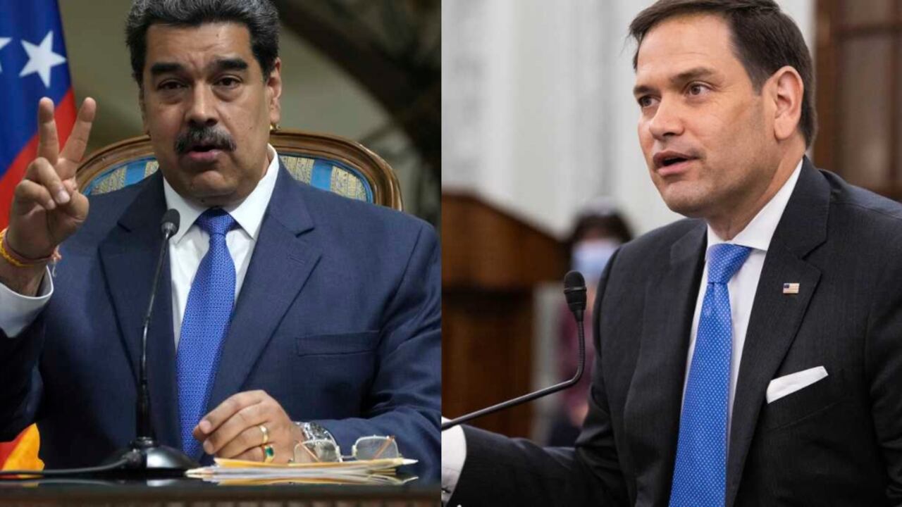 De izquierda a derecha: Nicolás Maduro y Marco Rubio.
