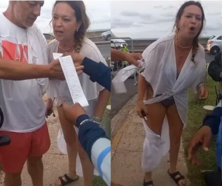 Mujer insulta a policías en Cartagena luego de que le interpusieran un comparendo por conducir en estado de embriaguez.