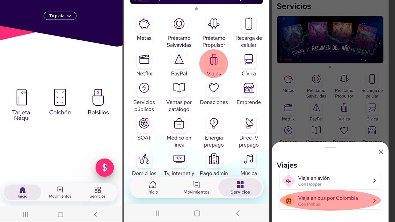 Nequi ya permite comprar de pasajes de bus desde la app.
