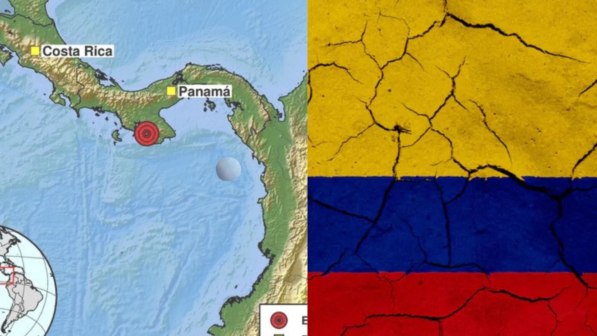 Reporte sismo en Panamá e imagen de temblor en Colombai