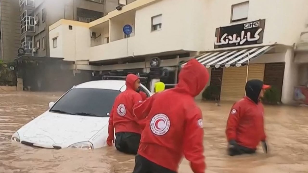 Inundaciones en Libia