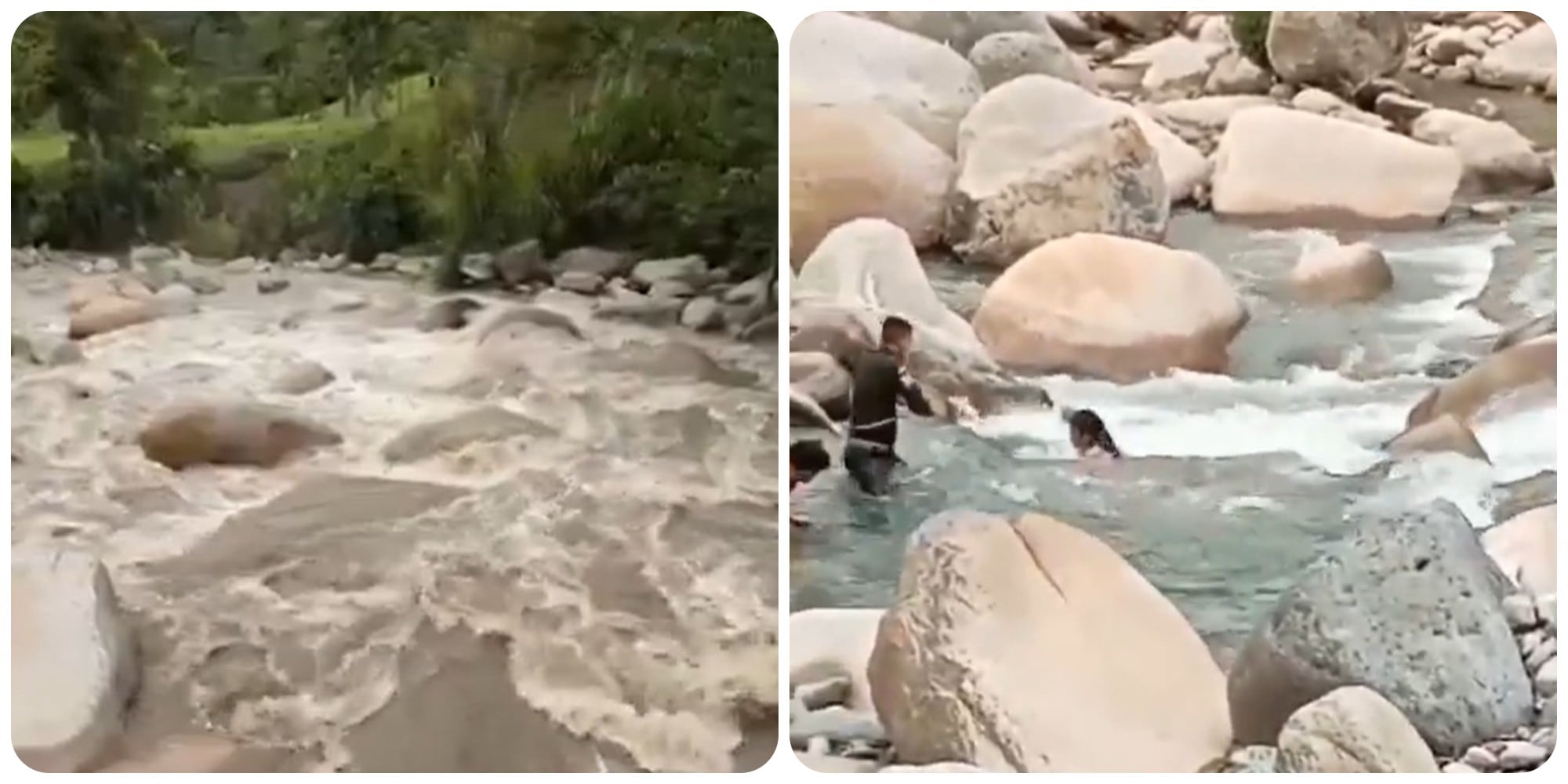 Punto del río donde se encontraban varios bañistas en la tarde del sábado 9 de agosto fue afectado por una corriente súbita.