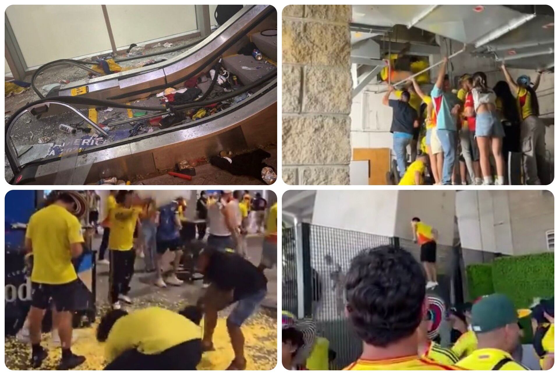Hinchas colombianos protagonizaron desórdenes en el Hard Rock Stadium de Miami.