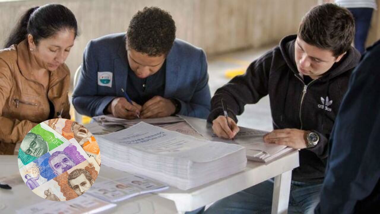 Jurados de votación y dinero colombiano.