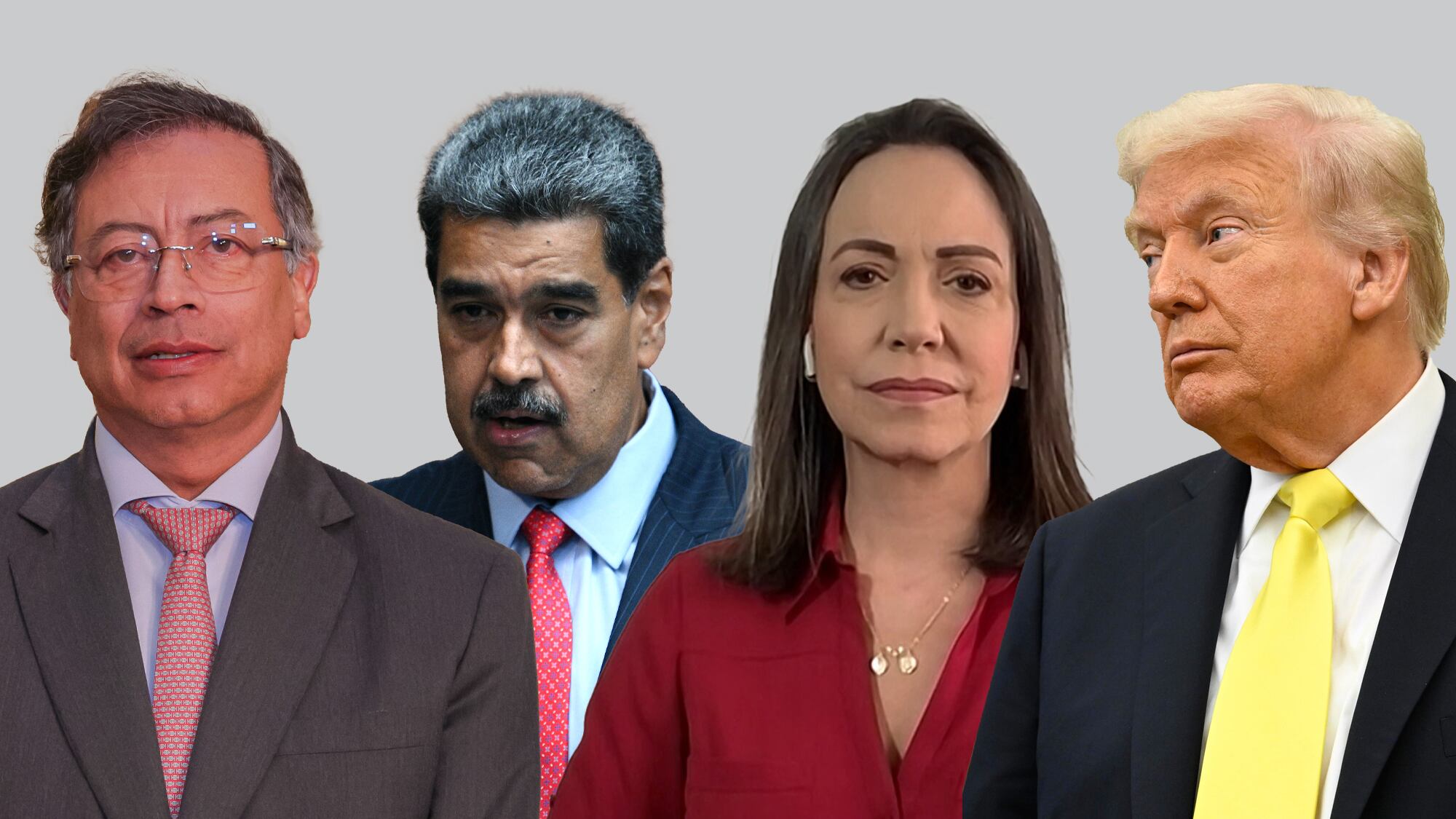 Gustavo Petro, Nicolás Maduro, María Corina Machado y Donald Trump