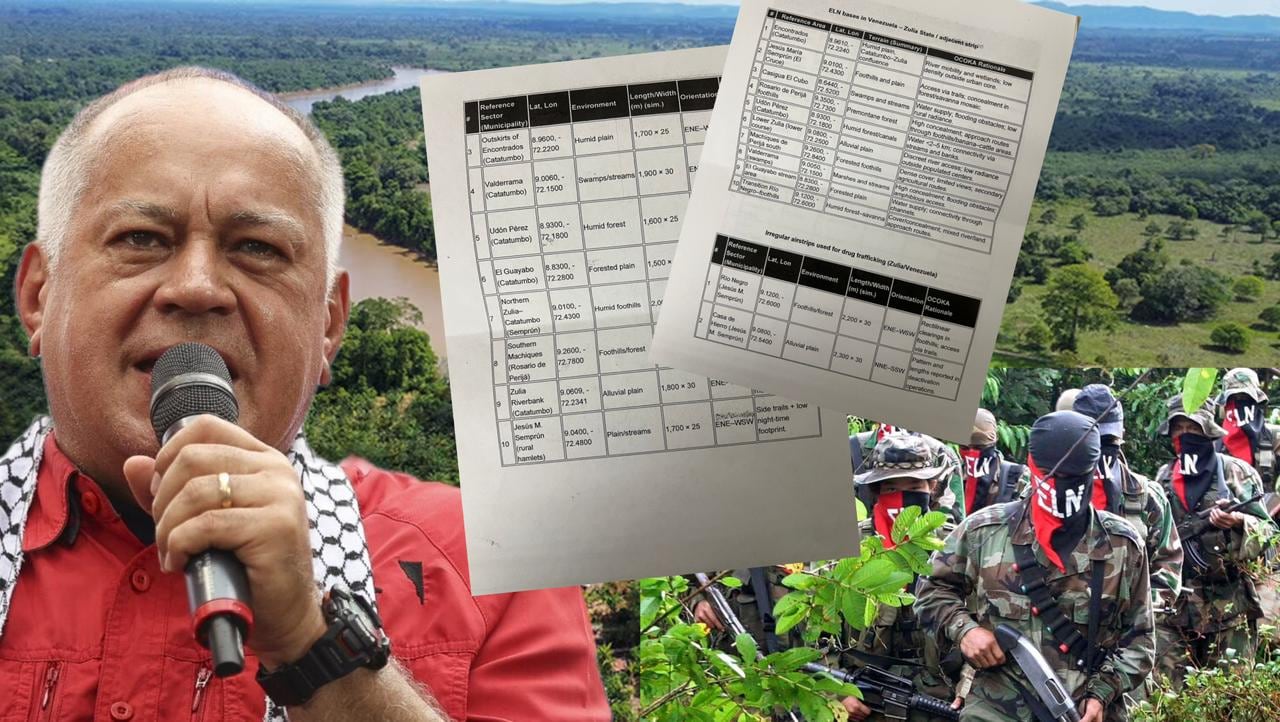 Diosdado Cabello, documentos de inteligencia y guerrilleros del ELN.